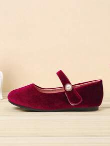 Beautiful Girl Spring/Summer Round Toe Vacation Style Children's Casual Shoes - Burgundy - View 6