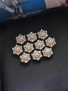 1/2/4pcs 22mm Women's Rhinestone Button Covers, Crystal Button Covers, Detachable Clip-On Button Covers, Crystal Decorative Buttons For Clothing, Lead-Colored - Multicolor - View 8