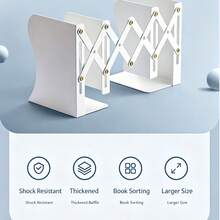 Expandable Desktop Bookend Organizer Rack With Book Clips, Foldable Fixed Book Stand For Students - Bookend - View 3