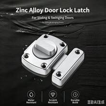 Zinc Alloy Door Lock Latch, 1/2/4 Pcs Rotating Door Bolt For Sliding & Swinging Doors, Water Resistant Security Latch For Bedroom, Bathroom, Cabinet And Home Use - Multi-color - View 1
