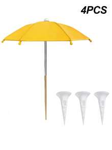4pcs Potted Plant Sunshade Umbrella Set, Outdoor Plants & Flowers Shade Umbrella, Potted Plant Shade Cover, 1 Mini Umbrella + 3 Watering Devices, UV Protection & Heat Insulation Design, Suitable For Tall And Short Plants Coverage - Multicolor - View 10