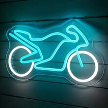 Cool Racing Motorcycle Line Neon Decorative Light USB Acrylic Backplate Motorcycle Enthusiast Room Background Glowing Sign USB Powered - Style 1 - View 5