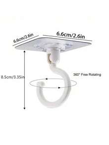 1/4/5/8pcs 360° Rotatable Self-Adhesive Ceiling Hooks, Strong Load-Bearing, No Drilling Installation, Suitable For Wind Chimes, Hanging Plants, Lamps, Home Decor, Sunshade Nets, Mosquito Nets, Multi-Purpose Wall Hooks For Home, Kitchen, Bathroom - Multicolor - View 3