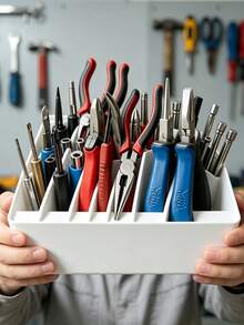 Multi-Slot Pliers Organizer, Tool Accessories, Storage Bracket,Desktop Hand Tool Tray, Garage Drawer Electrician Jewelry Hardware Storage Rack, Anti-Slip Workbench Tip-Nose Pliers Diagonal Pliers Placement Stand - Multicolor - View 8