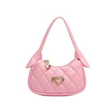 Children's Mini Handbag For Girls, Quilted Heart Decor Princess Accessory Purse, Stylish Coin Pouch - A - View 13