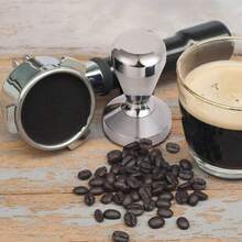 51 Mm Espresso Tamper Made Of Stainless Steel, Matched With 58 Mm Silicone Mat, Coffee Pressing Accessory For Espresso Beverage Preparation. - Silver - View 2