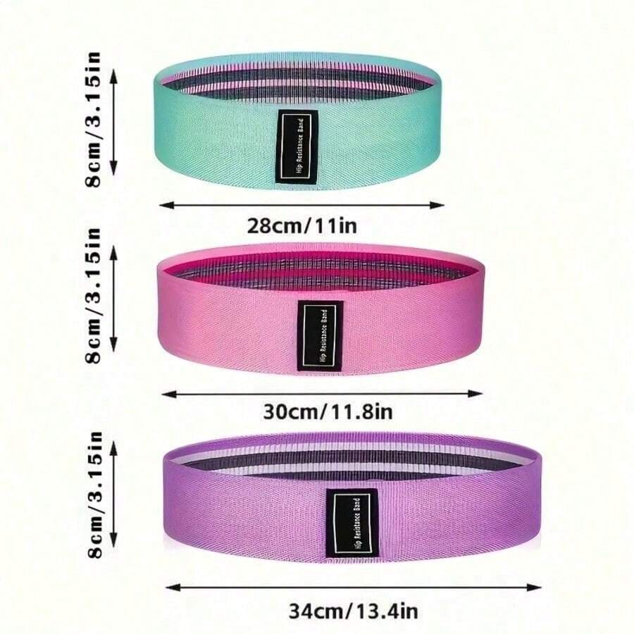 1pc/3pcs Set Leg And Hip Resistance Bands, Fabric Workout Loops For Yoga, Pilates, Home Exercise, Hip Strength Bands - Multicolor - View 1