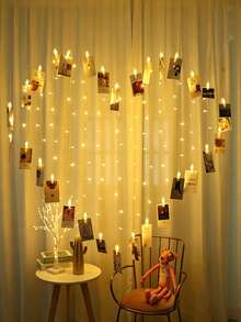 1pc Photo Clip String Lights, LED Clip String Lights, LED Night Light, Atmosphere Light, Room Decor, Home Decor, Holiday Decor, Scene Decor, Wall Decor - Perfect For Home, Bedroom And Anniversary Decoration; Wedding - Photo Clip Light - View 2