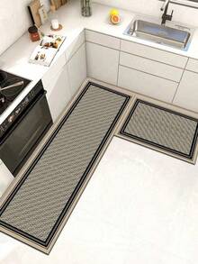 1 Pc Retro Weaving Pattern Kitchen Mat, 3.5 Mm Soft Rubber That Absorbs Water And Is Easy To Clean. Suitable For Corridors, Bathrooms, Living Rooms, Outdoor Door Mats, And Toilets. Useable Throughout The Year And For Various Holidays. - Multicolor - View 7