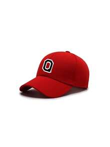 1pc Unisex A-Z Letter Adjustable Baseball Cap, Unisex Casual Soft Top Hat, Outdoor Sports Sun Hat - Red - View 9