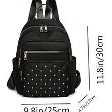 Mochila para mujer de nueva forma de diamante, de gran capacidad, de viaje, de moda, casual, de tela Oxford - Negro8852 - Ver 9