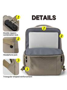 Tas Ransel Kabin Wizz Air Ryanair 40x20x30cm - Kompartemen Laptop 14 Inci, Tas Ransel Perjalanan Anti-Pencurian dengan Kunci Kombinasi, Port Pengisian Daya, Tempat Penyimpanan Sepatu, Cocok untuk Perjalanan Singkat, Tas Kabin, Perlengkapan Perjalanan Ringkas - MultiWarna - View 3