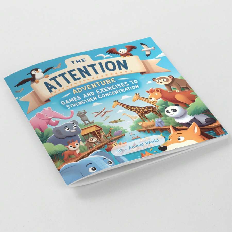 Attention Adventure Activity Notebooks, Concentration Games And Observation Exercises With Animal World, Space Exploration, City Life, Holiday Scenes And Park Activities For Focus Training And Screen-Free Learning - Attention Adventure Notebooks - View 1
