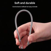 5pcs Spring-Loaded Flexible Drawstring Replacement Tool | 2-In-1 Elastic Band Threader, Suitable For Pants, Sweatshirts And Skirts | Home Essential Set, Includes Threader, No-Sewing DIY Helper | Suitable As Christmas Gift For Women (Steel Spring, Bendable Guide Head), Available In 5pcs Or 1pc Set - Stainless Steel - View 4