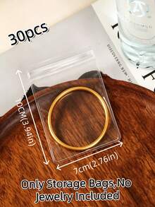 10/30/100pcs Reusable PVC Dust-Proof Jewelry Bags, Suitable For Storing Jewelry, Earrings, Necklaces, Bracelets, Rings And Party Packaging - Clear - View 4