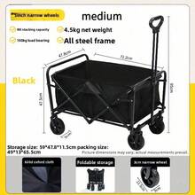 1 Piece Camping Trolley, Large Capacity And Strong Load-Bearing Capacity, Foldable For Space Saving; Equipped With Universal Wheels And Retractable Pull Rod, Portable For Outdoor Use - Multiple Specifications - View 6