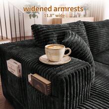 Sofá modular de lujo con forma de U, de 147 pulgadas, convertible en cama, con tapizado de pana, para sala de estar, cine en casa, villa, apartamento y estudio. No requiere montaje. - Negro - Ver 4