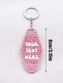 1pc Custom Text Vintage Motel‑Style Keychain,Custom Key Ring Accessory, Backpack Handbag Pendant Gift For Friends Couples Daily Decor - Multicolor - View 6