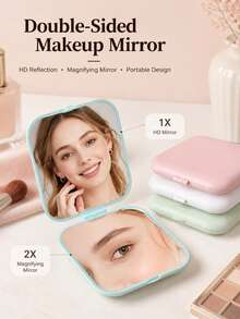 1/2/6/12 Pieces Magnifying Travel Mirror, Compact And Foldable, Pocket-Sized Handheld And Lightweight Design Suitable For Wallets, Ideal For Precision Makeup And Tweezers - Perfect For Handbags And Daily Use - Multicolor - View 4
