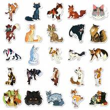 50Pcs Warriors Aesthetics Scrapbook Stickers Pack Funny Cat Book Stickers Warriors Decoration Merch Vinyl Waterproof Stickers For Water Bottle,Computer,Laptop,Phone,Luggage,Notebook,Fridge - Multicolor - View 5