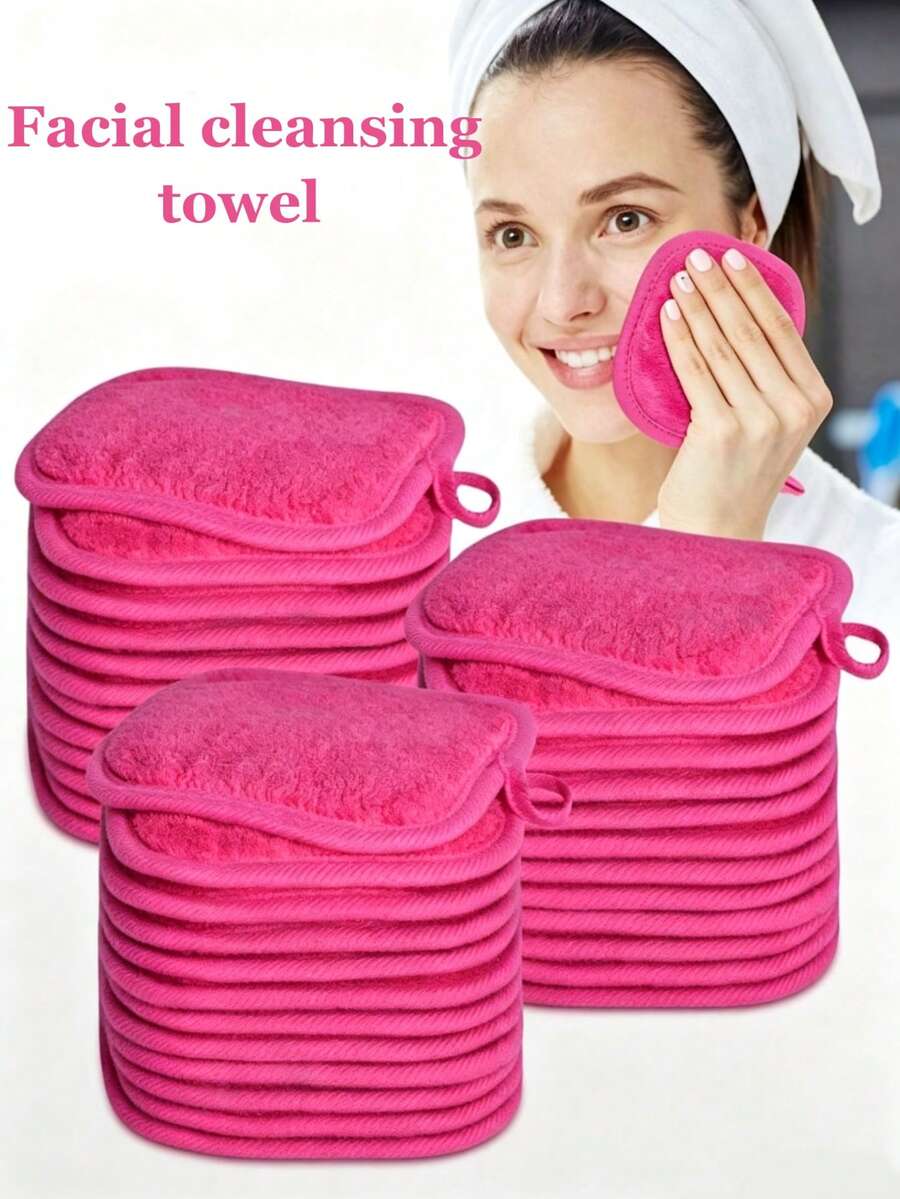 12/6/1pc Reusable Facial Cleansing And Makeup Removal Cloth, Soft And Skin-Friendly Face Towel, Suitable For Daily Cleansing And Makeup Removal, Makeup Removal Cloth, Skin Care - Multicolor - View 1