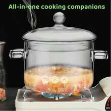 Glass Cooking Pot With Lid, Heat-Resistant Stew Pot For Stove, Suitable For Spices, Sauces, Cooking, Soup, Milk, Tea (1300ml, 1500ml, 2000ml) - View 6