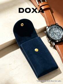 DOXA Mini Lightweight Watch Protective Storage Bag, Business Travel Gift Watch Pouch - Navy Blue - View 7