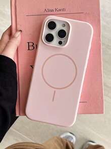 Luxury Magnetic Soft Silicone Phone Case, Compatible With IPhone 18ProMax 18Pro 17Pro Max 17 16 15 14 13 12 11 Pro Max Plus, Supports Magnetic Wireless Charging, Shockproof Protective Cover - Pink - View 5
