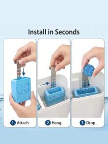 Modern Adjustable Toilet Tank Cleaning Basket, All-Season Use, Hook-Style, 7-Level Height Adjustable Toilet Cleaning Tablet Holder, Slow-Release Rust Prevention, Easy Installation, Bathroom Accessory - Multicolor - View 5