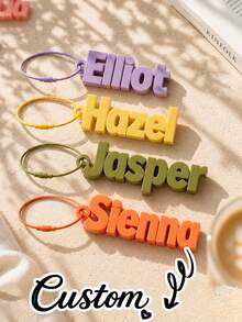 Personalized 3D Name Keychain, Custom Alphabet Pencil Key Ring, Cute Bag Pendant For School, Birthday Gift - Multicolor - View 1