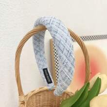 Headband Simple High Skull Top Women's Hair Accessories - Blue and White - View 6