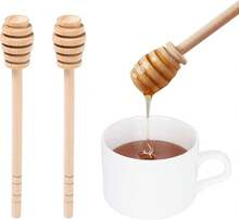 2-Piece Wooden Honey Dipper Set, 6-Inch Honey Sticks, Natural Wood Honey Dipper For Honey Jar, Kitchen Accessory - View 7