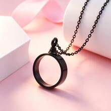 Round Clear Glass Urn Necklace For Ashes, Stainless Steel Cremation Keepsake Locket, Sympathy Memory Gift For Loss Of Loved One - Multicolor - View 5