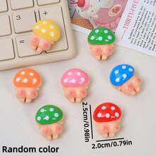 5/10/20pcs Creative Colorful Mushroom Flat Resin Pendant Accessories, Random Mixed Decorative Charms, Suitable For DIY Jewelry Earrings, Hair Clips, Phone Cases, Scrapbooking And Jewelry Making Pendant Materials - Cute Creative Mushroom - View 3