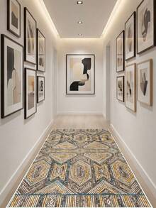 Digitally Printed Non-Slip Washable Runner And Area Rug Living Room Carpet, Modern Design | Modern, Scandinavian, Bohemian And Classic Styles | 100% Polyester - Beige - View 6