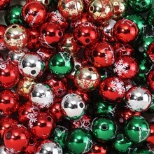 Mixed Acrylic Christmas Beads, Printed Holiday Pendants, Snowflake, Tree, Bell Patterns, Suitable For DIY Jewelry, Pens, Keychains, Bracelets, Necklaces, Holiday Decoration Crafts, Merry Christmas Holiday Supplies - Multicolor - View 8