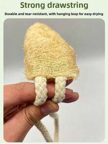 1pc Natural Loofah Back Brush, Long Bath Sponge, Exfoliating Body Brush And Shower Scrubbing Cloth, Suitable For Daily Bathing - Multicolor - View 5