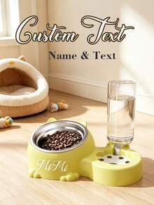 Personalized Pet Rice Bowl, Cat Bowl, Dog Basin, Anti-Knock, Oblique Neck Protection , Automatic Drinking Water, Suitable For Other Small And Medium-Sized Pets Such As Cats And Dogs, Without Battery - Multicolor - View 2
