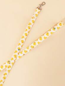 Lightweight And Comfortable Handmade Pet Leash, Yellow Duck Print, With Sturdy Metal Buckle, Suitable For Walking Dogs And Cats, Happy Dog Pet Accessories, Not Suitable For Large Dogs - Yellow - View 4