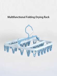 1/2pcs Multi-Functional Folding Drying Rack, For Drying Socks, Underwear, Towels, Windproof Folding Clothes Hanger, Compact And Convenient - Random Color Sent - View 7