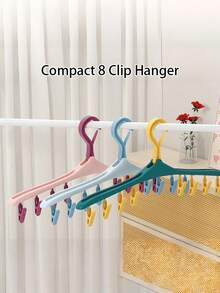 1/2pcs Multi-Functional Folding Drying Rack, For Drying Socks, Underwear, Towels, Windproof Folding Clothes Hanger, Compact And Convenient - Random Color Sent - View 5