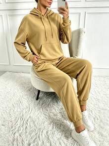Women Two-Piece Outfits - Khaki - View 3