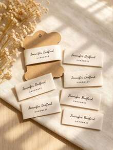 Handmade Customized Fabric Clothing Labels, Personalized Sew-On Sewing Tags, Custom Text Fabric Gift Labels, DIY Handmade Clothing, Bedding Or Knitwork Craft Accessories - Multicolor - View 5