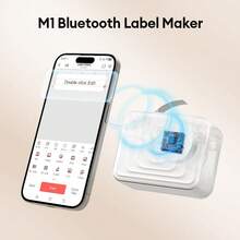 Imprimante d'étiquettes Marklife M1 sans fil Bluetooth portable, machine à autocollants, convient pour le bureau, l'école, la maison, le DIY, les étiquettes de code-barres et de noms, imprimante thermique - Multicolore - Voir 6