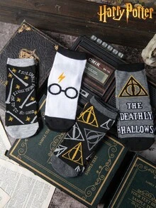 1/4 Pair Warner Bros Dark Series Geometric Pattern Street Style Colorful Fun Low-Cut Socks, Halloween Socks - Multicolor - View 8
