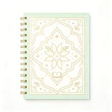 1pc A5 Gold Spiral Notebook, Elegant Arabic Mandala Floral Pattern Journal, Islamic Art Style Subject Notebook, Middle Eastern Muslim Student Back To School Stationery Gift - A5-mandala Flower - View 7