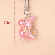1 Set 5pcs Unisex New Electroplated Iridescent Cute Little Dinosaur Keychain Cartoon Transparent Dinosaur & Star Accessories Suitable As Gift For Best Friends Bag Pendant - Multicolor - View 4