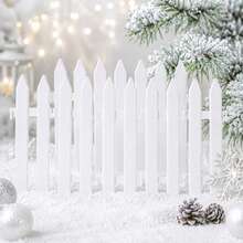12pcs Artificial Fake Snow Powder With Mini White Plastic Fence Decor Fluffy Simulation Snow For Christmas Winter Village Scene DIY Ornament Party Decorations - Multicolor - View 2