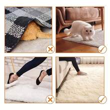 12/24pcs Reusable Non-Slip Carpet Grippers, Suitable For Carpets, Bed Sheets, Mattresses, Sofa Cushions, Rugs And Other Items Needing Fixation, Prevents Slipping, Washable Adhesive Tape Suitable For Area Rugs, Reusable, Perfect For Hardwood Floors And Tile Floors, Christmas, New Year - Multi-color - View 5