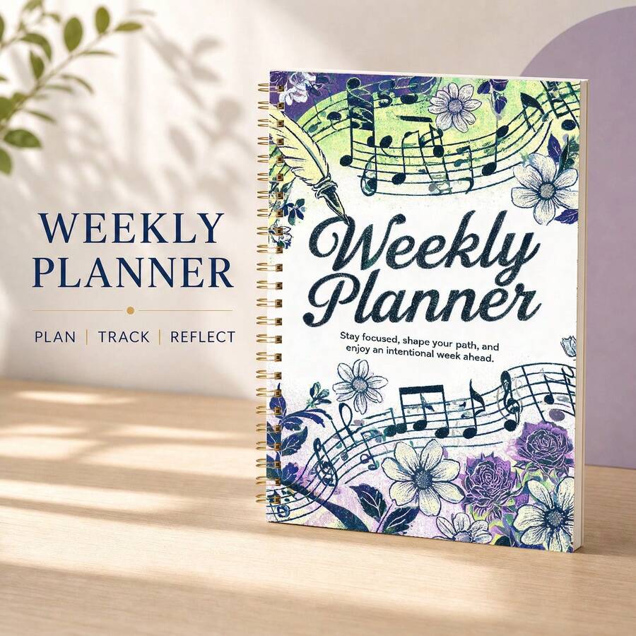 Weekly Action Planner - For Productivity And Distraction Control And With Habit Tracker And To-Do List - For Entrepreneurs, Busy Moms And Adhd Adults, Time Management Workbook And Daily Task Diary - A5 - View 1
